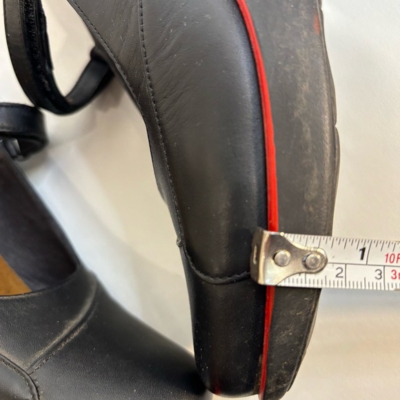 NAOT Sz 7 Wedges Mary Jane Shoes With Red Accent and Trim Hook & Eye Closure - Picture 11 of 14